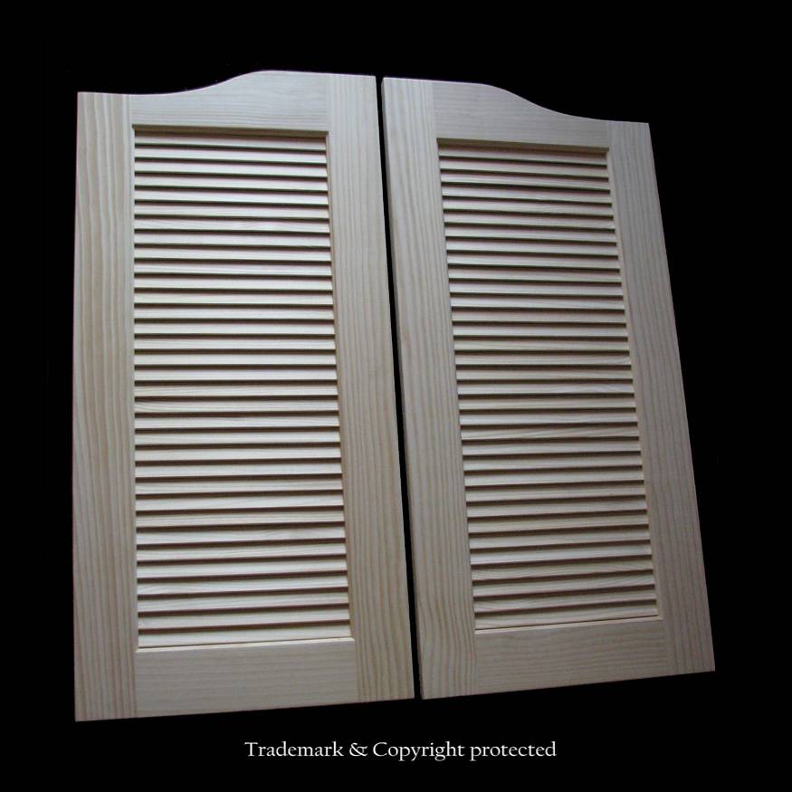 Large Pine Cafe Doors Louvered 3/4 Wood 40